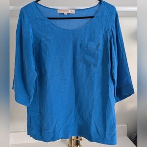 French Connection Blue Silky Top US2